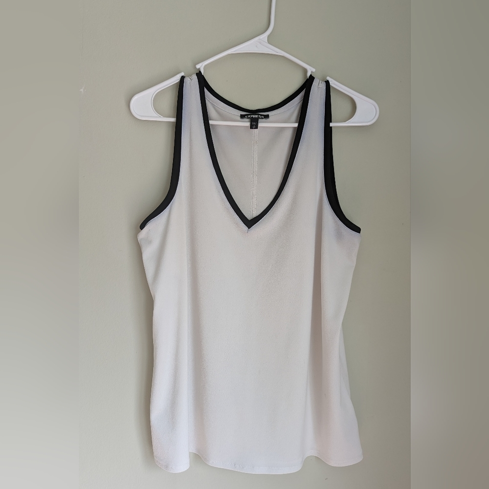 WHITE and Black Express Small Tank Blouse